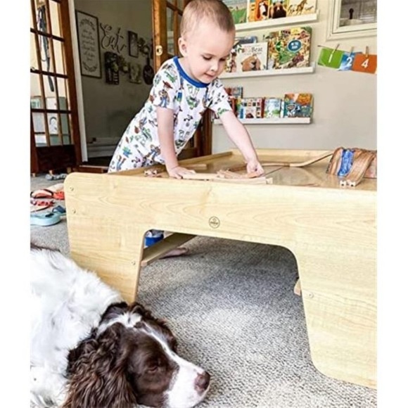 KidKraft Waterfall Mountain Wooden Train Set & Table with 120 Pieces, 3 Storage - Picture 6 of 7